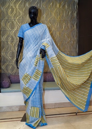 Pure Cotton Saree With Hand Block Print