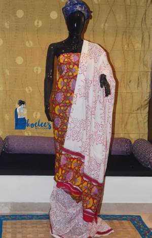 Pure Cotton Salwer Suit Pieces With Cotton Dupatta
