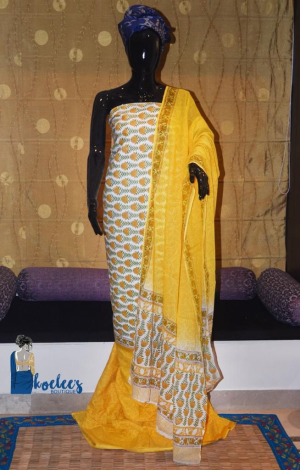 Pure Cotton Salwer Suit Pieces With Cotton Dupatta