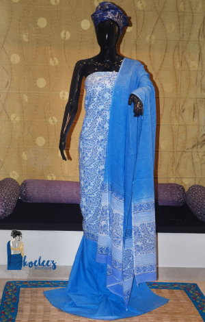 Pure Cotton Salwer Suit Pieces With Cotton Dupatta