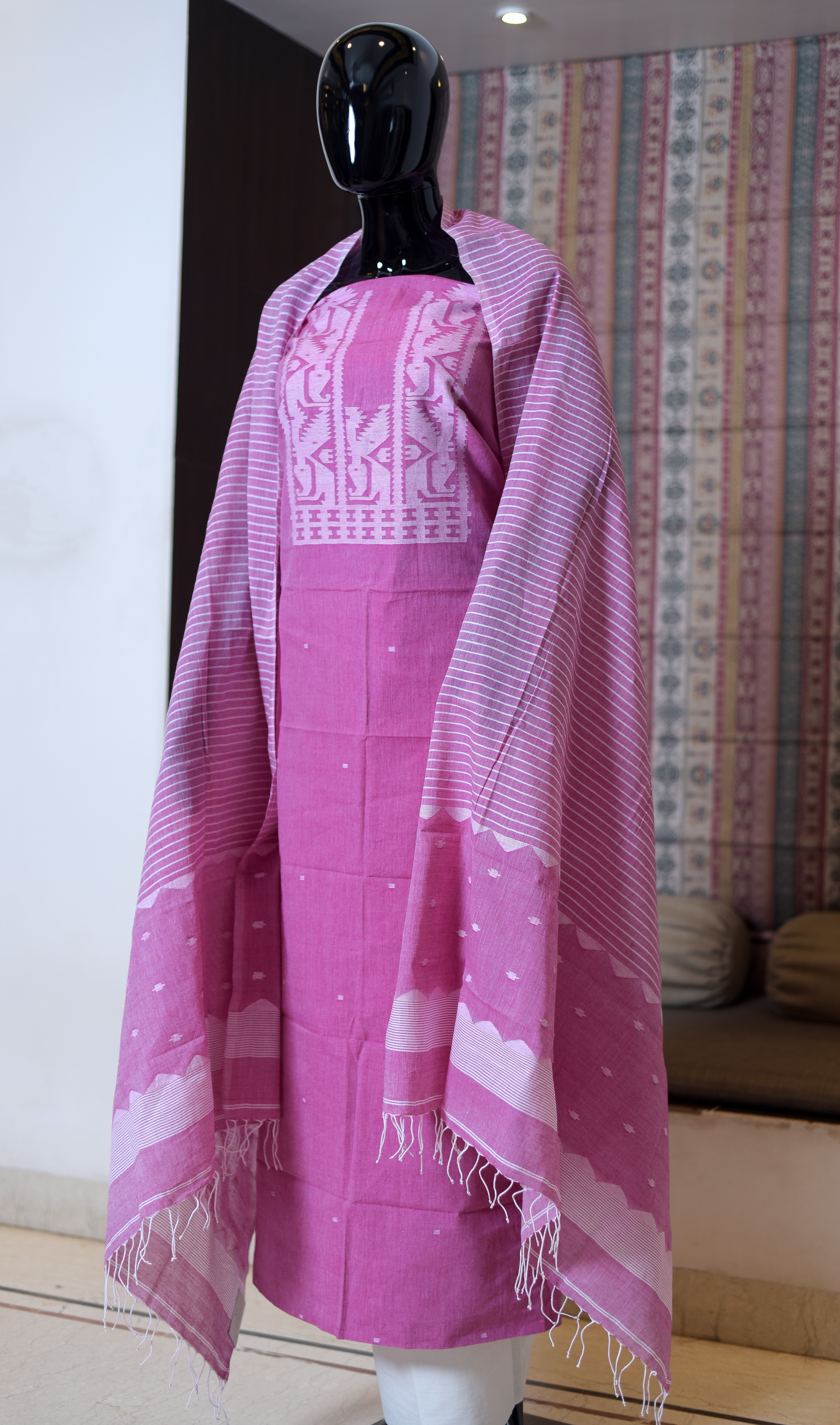 Pure Cotton Hand Woven Dhakai Jamdani Salwer Suit Piece