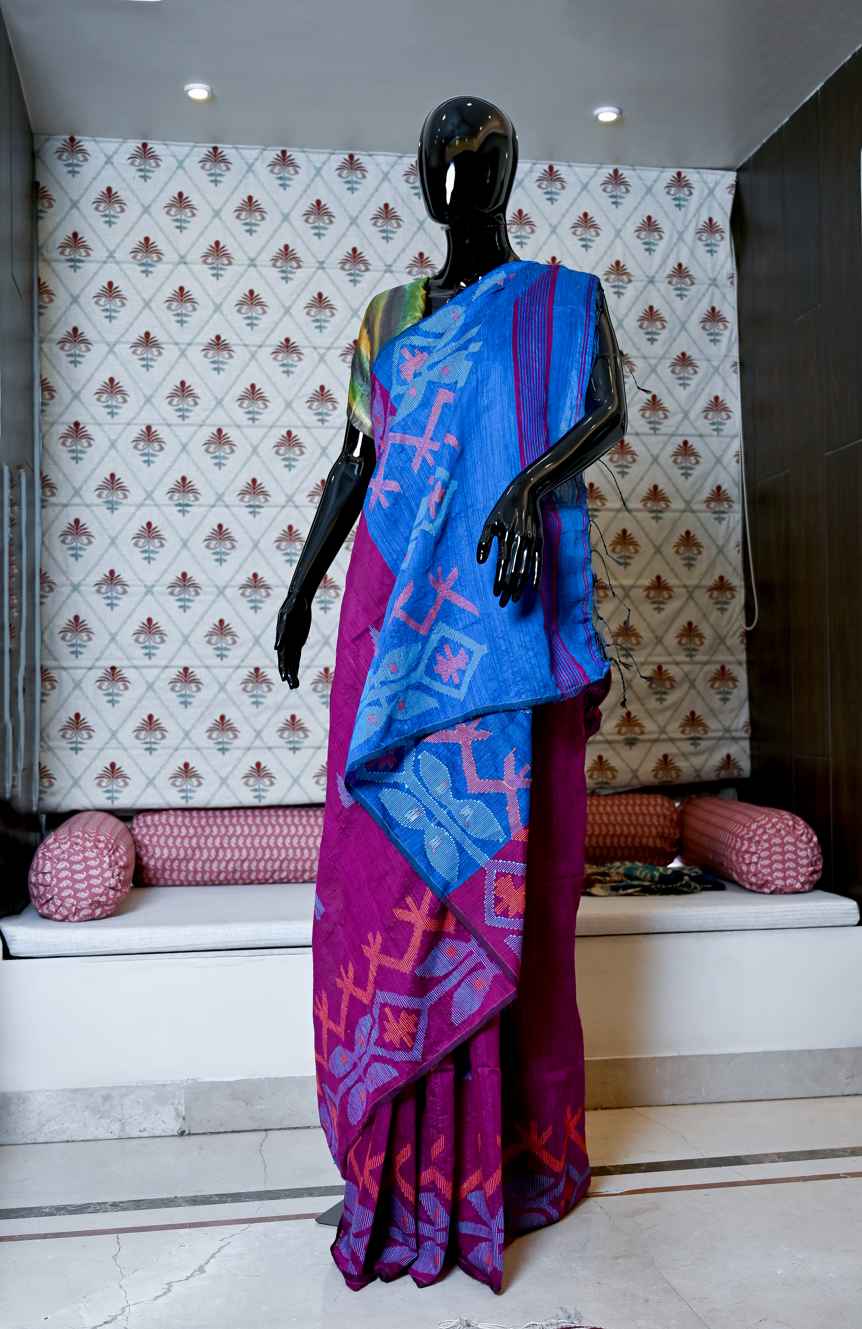 Pure Hand Woven Matka Silk with Jamdani Work