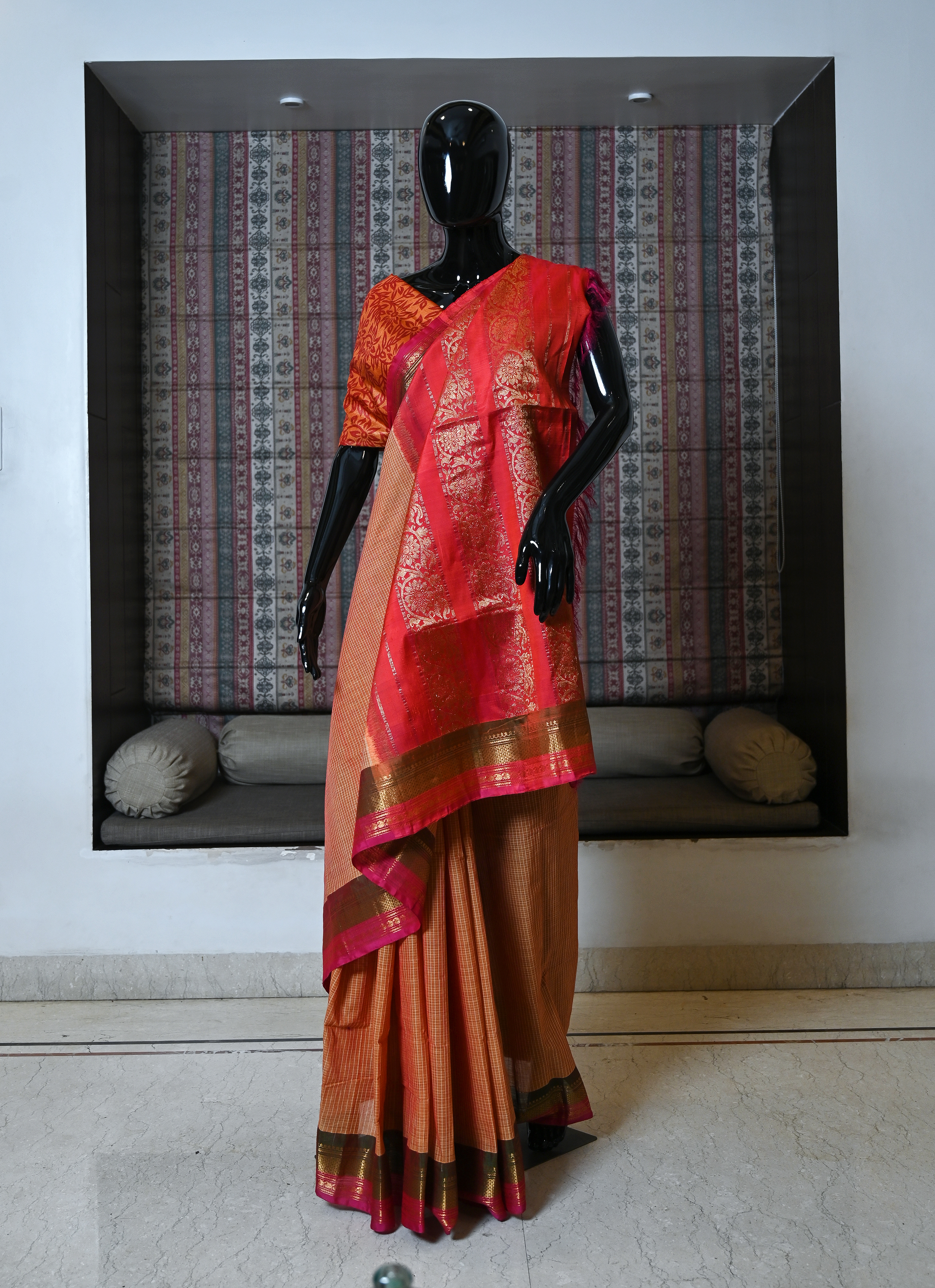 Pure Hand Woven Cotton Gadwal Saree