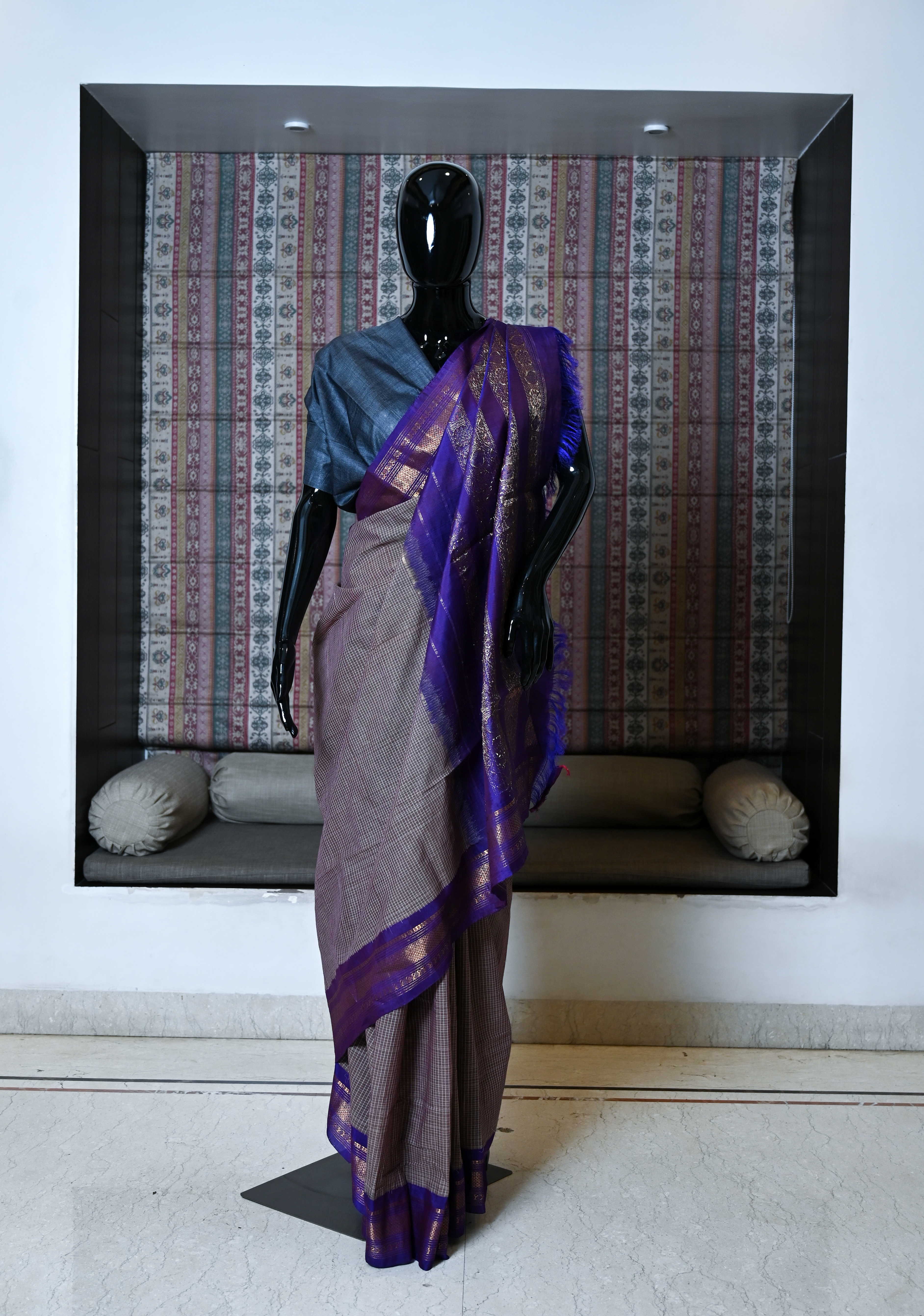 Pure Hand Woven Cotton Gadwal Saree with Border