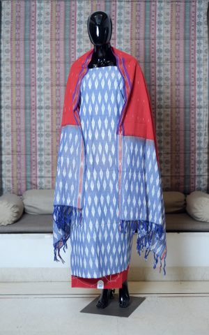 Pure Hand Woven Ikat Salwar Suit Set Of -3