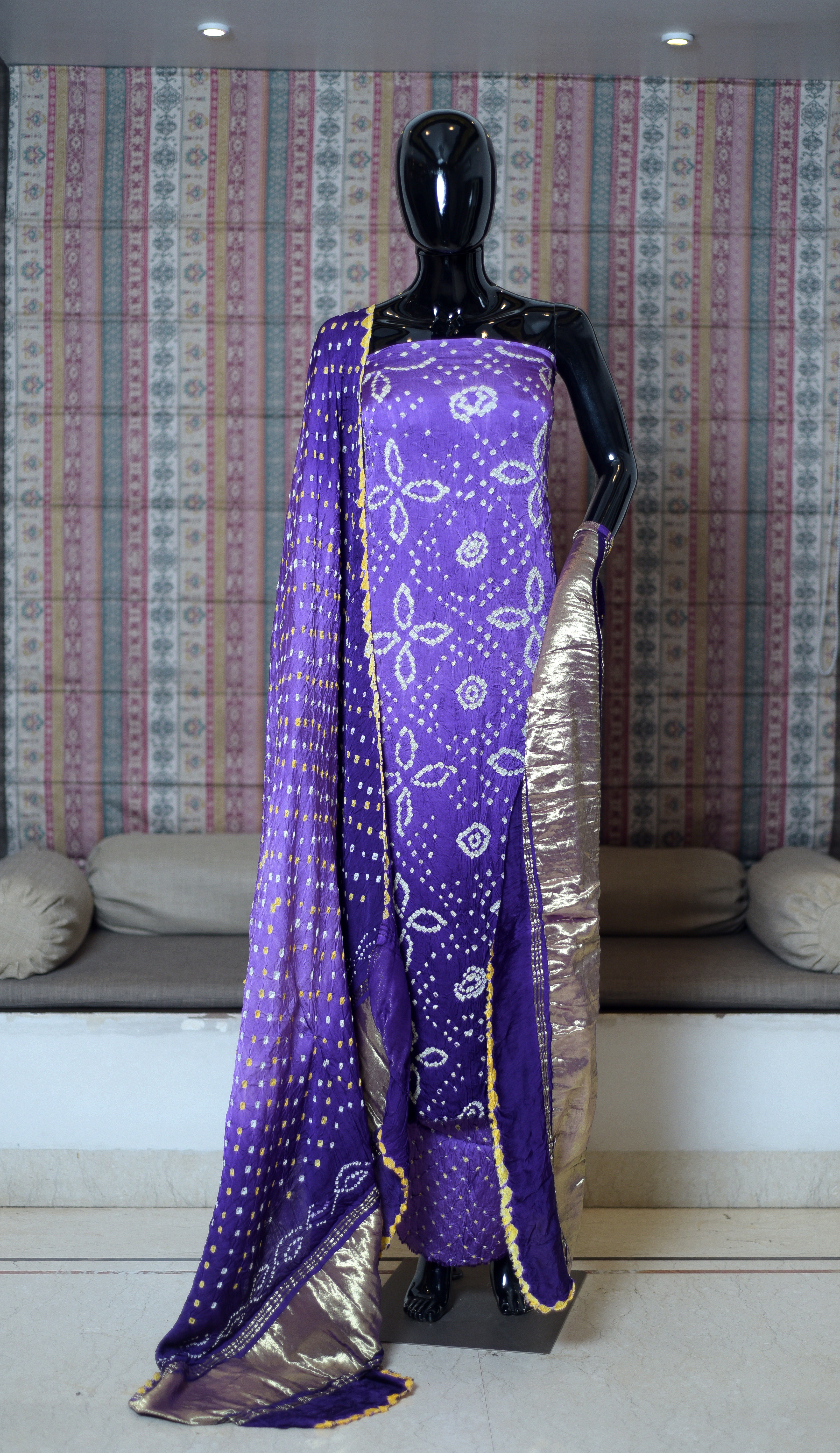 Pure Modal Silk Salwer Suit Piece with Badhani Work Set Of -3