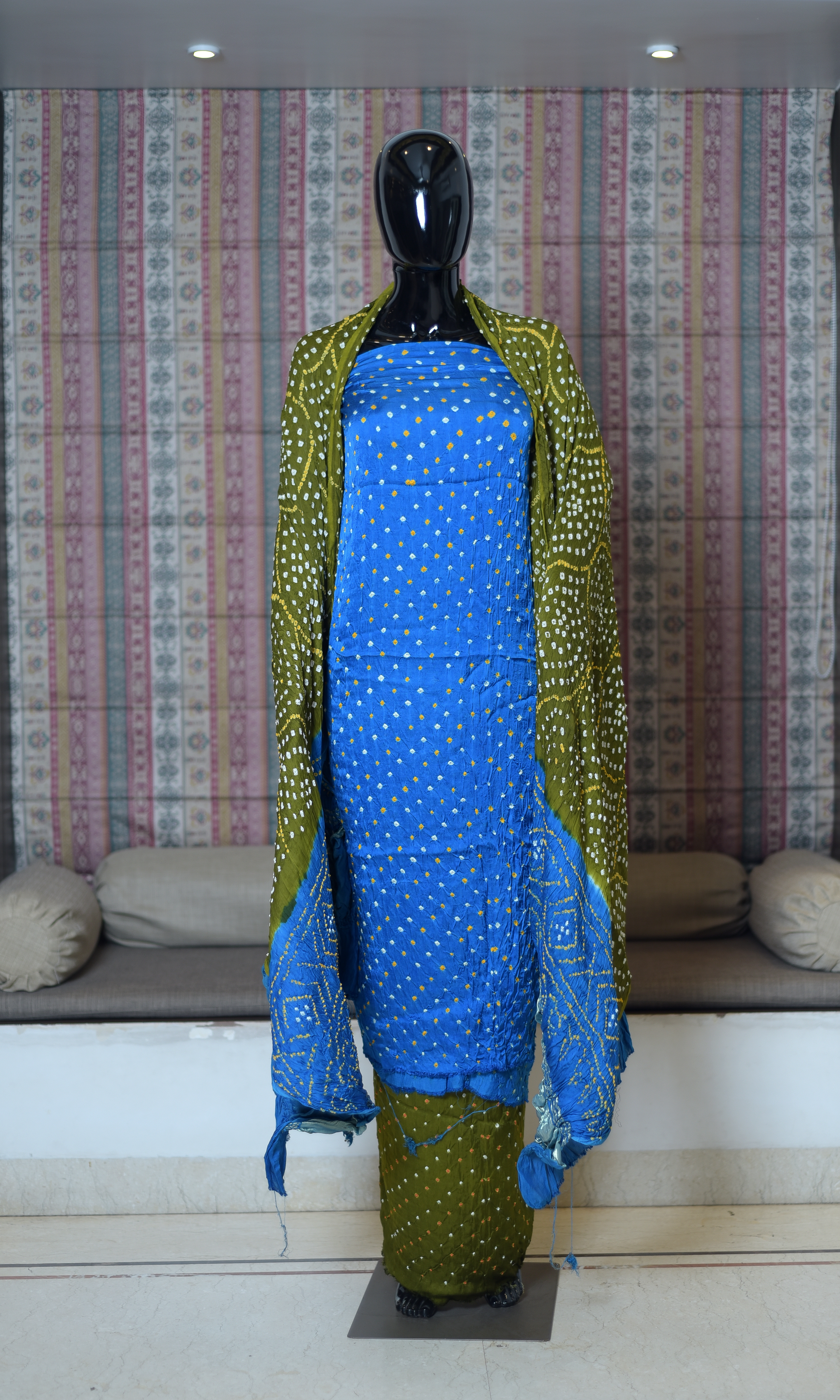 Pure Modal Silk Salwer Suit Piece with Badhani Work Set Of -3